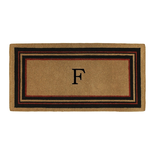Calloway Mills Monogram Door Mat, Natural, Black, Red, 36 in W x 72 in L 180063672F - main